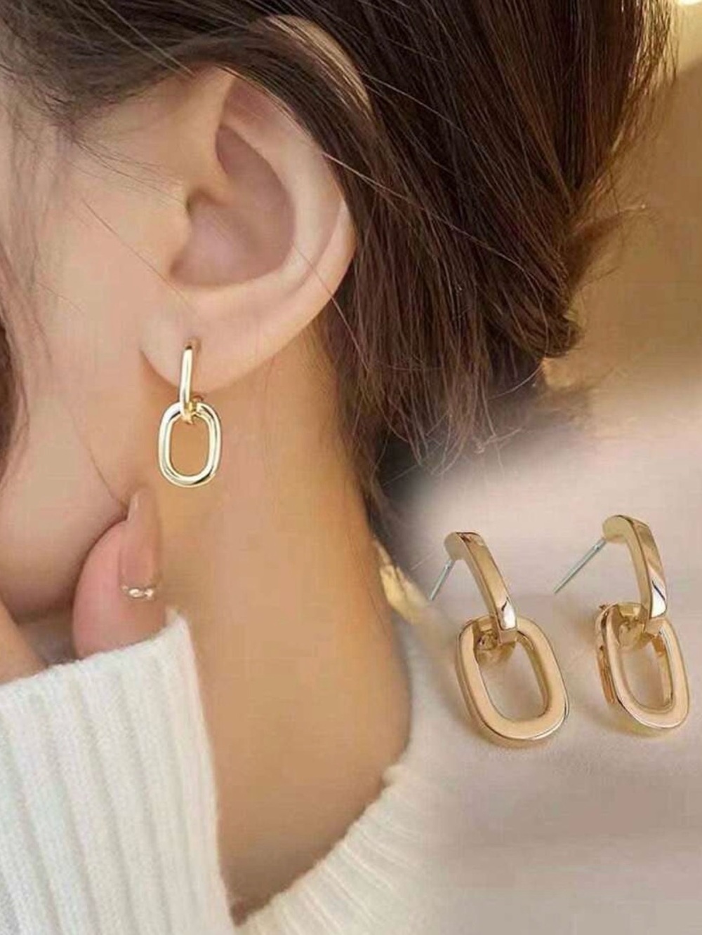 🆕Trendy Gold Link Drop Earrings
